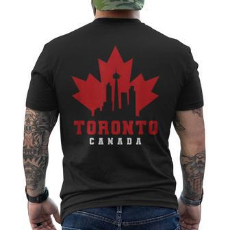 Toronto Skyline Silhouette Canada Maple Leaf Mens Back Print T-shirt - Thegiftio UK