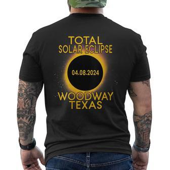 Total Solar Eclipse 2024 Woodway Texas Path Of Totality Men's T-shirt Back Print | Mazezy