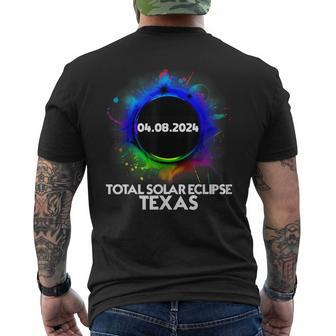 Total Solar Eclipse Texas 2024 Colorful American Totality Mens Back Print T-shirt - Seseable
