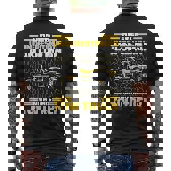 Tow Truck Never Underestimate An Old Man With His Tow Truck Mens Back Print T-shirt - Seseable