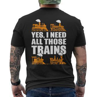 Train Collector Funny Model Train Mens Back Print T-shirt | Mazezy