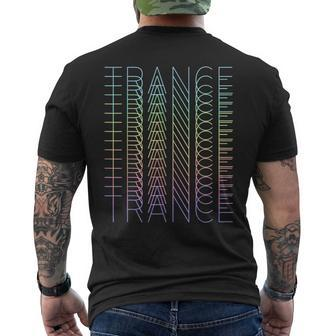 Trance Techno Edm Music Dj Rave Party Festival Men's T-shirt Back Print | Mazezy
