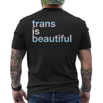 Trans Is Beautiful Ftm Mtf Non Binary Gender Queer Pride Gay Mens Back Print T-shirt | Mazezy