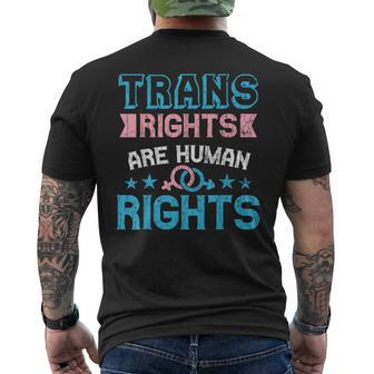 Trans Rights Are Human Rights Fun Lgbtq Transgender Graphic Mens Back Print T-shirt | Mazezy