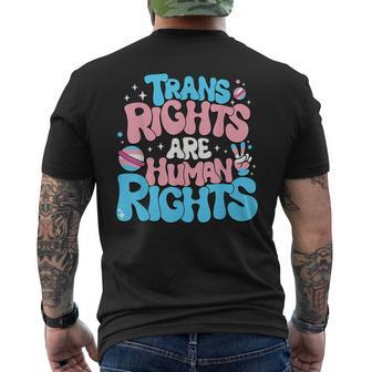 Trans Rights Are Human Rights Lgbtq Pride Transgender Mens Back Print T-shirt | Mazezy