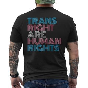 Trans Rights Are Human Rights Transgender Lgbtq Pride Retro Mens Back Print T-shirt | Mazezy