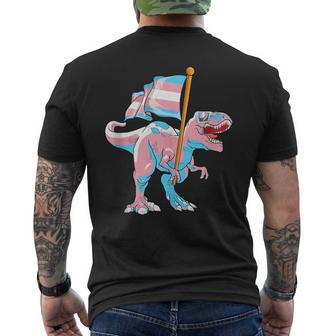Transgender Dinosaur T-Rex Trans Lgbt Pride Flag Pronouns Mens Back Print T-shirt | Mazezy CA