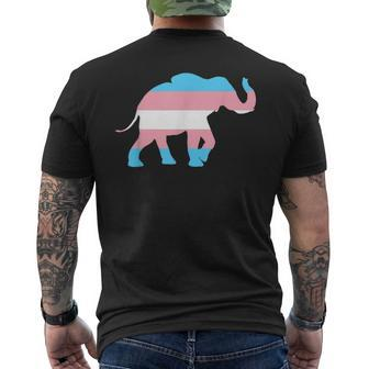 Transgender Elephant Trans Pride Flag Ftm Mtf Elephant Lover Mens Back Print T-shirt | Mazezy