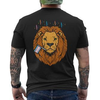 Transgender Flag Lion Lgbt Trans Pride Stuff Animal Mens Back Print T-shirt | Mazezy