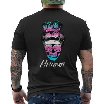 Transgender Skull Girl Halloween Trans Pride Human Mtf Ftm  Mens Back Print T-shirt