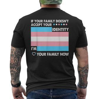 Transgender Support Trans Dad Mom Lgbt Ally Pride Flag For Women Men's Back Print T-shirt | Mazezy