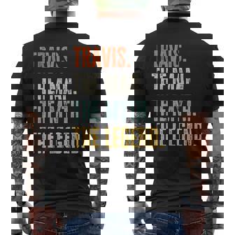 Travis The Best Man Myth Legend Best Name Travis Men's Back Print T-shirt | Mazezy