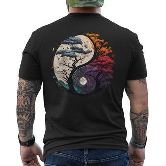 Tree Of Life Yin Yang Mens Back Print T-shirt - Monsterry UK