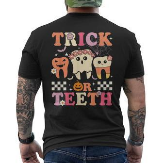 Trick Or Th Dental Treat Dentist Assistant Halloween Men's T-shirt Back Print - Monsterry