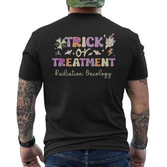 Trick Or Treatment Halloween Radiation Oncology Rad Therapy Men's T-shirt Back Print
