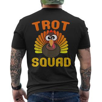Trot Squad Turkey Face Thanksgiving Idea Men's T-shirt Back Print | Mazezy