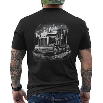 Truck Driver 18 Wheeler Trucker Gift Mens Back Print T-shirt - Monsterry UK