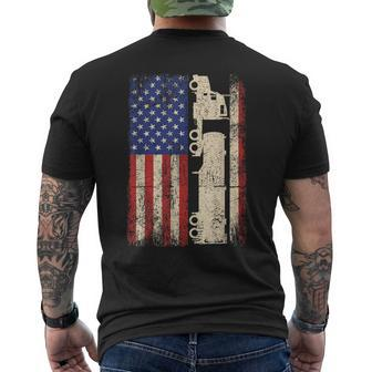Truck Driver Usa American Flag Patriotic Trucker Men Men's T-shirt Back Print - Thegiftio UK