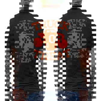 Truck Or Treat Funny Halloween Monster Truck Costume Idea Halloween Funny Gifts Mens Back Print T-shirt | Mazezy