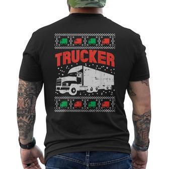 Trucker Xmas Truck Ugly Christmas Sweater For Pj Men's T-shirt Back Print - Monsterry CA