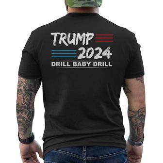 Trump 2024 Drill Baby Drill Mens Back Print T-shirt | Mazezy