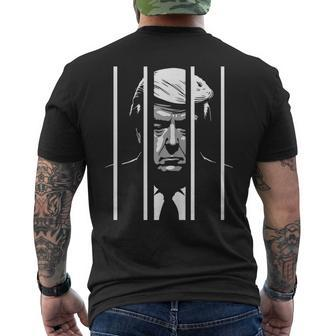 Trump Behind Bars Anti-Trump Men's T-shirt Back Print - Seseable