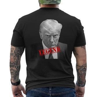 Trump Georgia Shot Legend Not Guilty Stamp Men's T-shirt Back Print | Mazezy