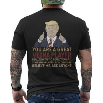 Trump You Are A Great Great Veena Player Men's T-shirt Back Print | Mazezy