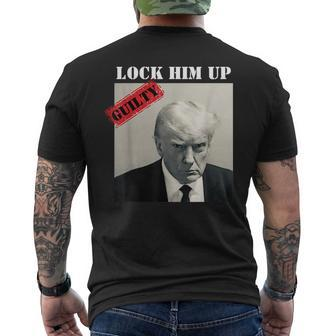 Trump Hot Lock Him Up Guilty Jail Prison Anti-Trump Men's T-shirt Back Print | Mazezy
