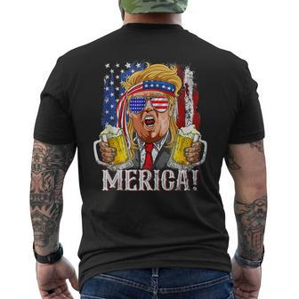 Trump Mullet 4Th Of July Usa American Flag Merica Trump 2024 Mens Back Print T-shirt - Seseable
