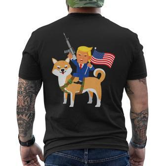 Trump Shiba Inu Gun Merica 2020 Election Mens Back Print T-shirt - Monsterry UK