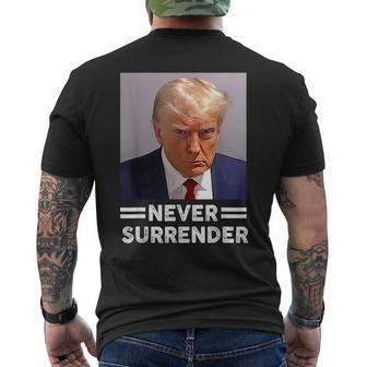 Trump Shot Never Surrender Trump Vote 2024 Men's T-shirt Back Print | Mazezy