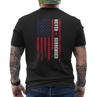 Trump Never Surrender 2024 Support Trump Men's T-shirt Back Print - Seseable