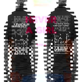 Trumpet Player Never Underestimate A Girl With A Trumpet Mens Back Print T-shirt | Mazezy