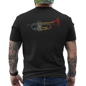 Trumpet Player Retro Vintage Men's T-shirt Back Print | Mazezy