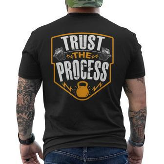 Trust The Process Motivational Quote Gym Workout Graphic Mens Back Print T-shirt | Mazezy