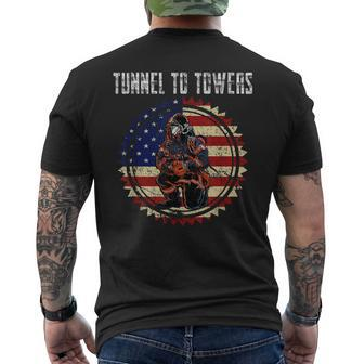 Tunnel To Towers America Flag Inserts Men's T-shirt Back Print - Thegiftio UK