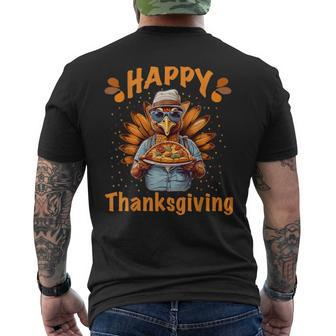 Turkey Day Happy Thanksgiving Family Dinner Men's T-shirt Back Print - Seseable