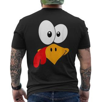 Turkey Face Thanksgiving Day 2023 Matching Family Costume Men's T-shirt Back Print | Mazezy