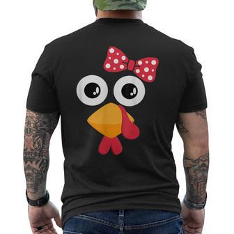 Turkey Face Trot Cute Thanksgiving Running Men's T-shirt Back Print | Mazezy