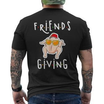 Turkey Friends Giving Happy Friendsgiving Thanksgiving Men's T-shirt Back Print - Seseable