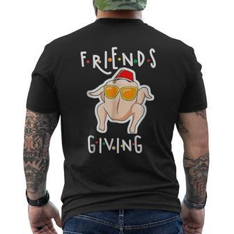 Turkey Friends Giving Happy Friendsgiving Thanksgiving Men's T-shirt Back Print | Mazezy