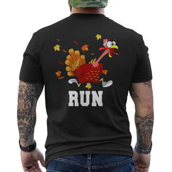 Turkey Run Costume Thanksgiving Running Turkey Trot Men's T-shirt Back Print - Seseable