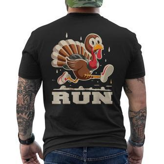 Turkey Run Costume Thanksgiving Running Turkey Trot Men's T-shirt Back Print | Mazezy