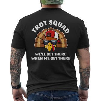 Turkey Trot Squad Family Running Costume Thanksgiving Men's T-shirt Back Print - Seseable