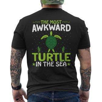 Turtle Gift Lover The Most Awkward Turtle In The Sea Tortoise 237 Turtles Mens Back Print T-shirt - Monsterry