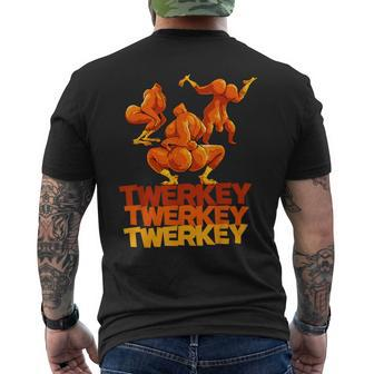Twerkey Twerking Turkey Thanksgiving Twerk Turkey Men's T-shirt Back Print - Thegiftio UK