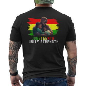 Twin Dad Fathers Day Junenth Unity Strength Quote Mens Back Print T-shirt | Mazezy