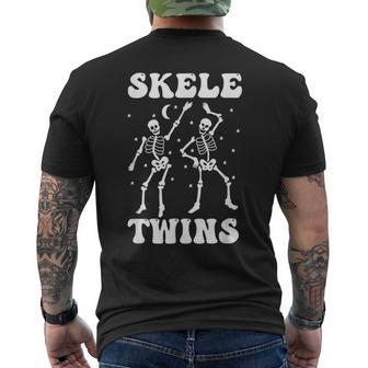 Twins Halloween Matching Skeletwins Dancing Skeletons Men's T-shirt Back Print - Thegiftio UK