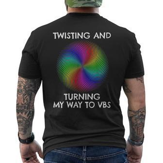 Twisting And Turning My Way To Vbs Mens Back Print T-shirt | Mazezy